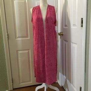 NWT LuLaRoe Pink Joy Long Vest/Cardigan